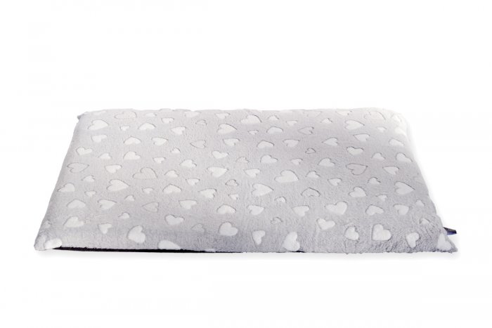 Pohodlný matrac pre psa Love, vzor sivý so srdiečkami | Davidog.sk